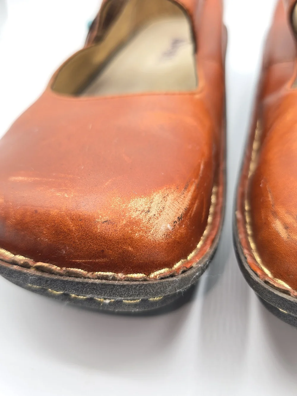 Mary Jane Shoes in Brown Leather Slip On Nursing All Day Wear Healthcare Work